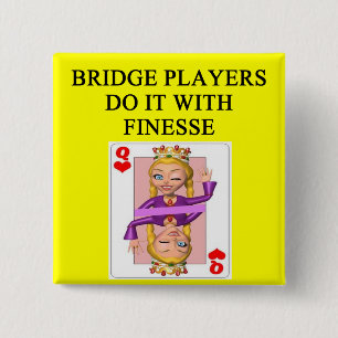 duplicate bridge player 2 inch square button
