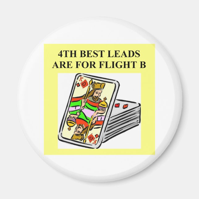 duplicate bridge player design magnet (Front)