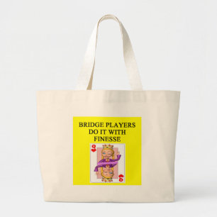 duplicate bridge player large tote bag