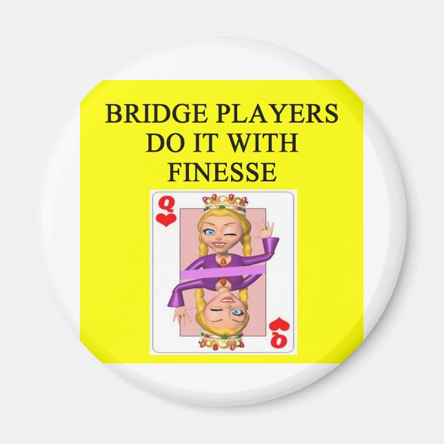 duplicate bridge player magnet (Front)