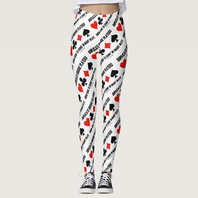 Duplicate Bridge Players Know Count In Many Ways Leggings (Front)