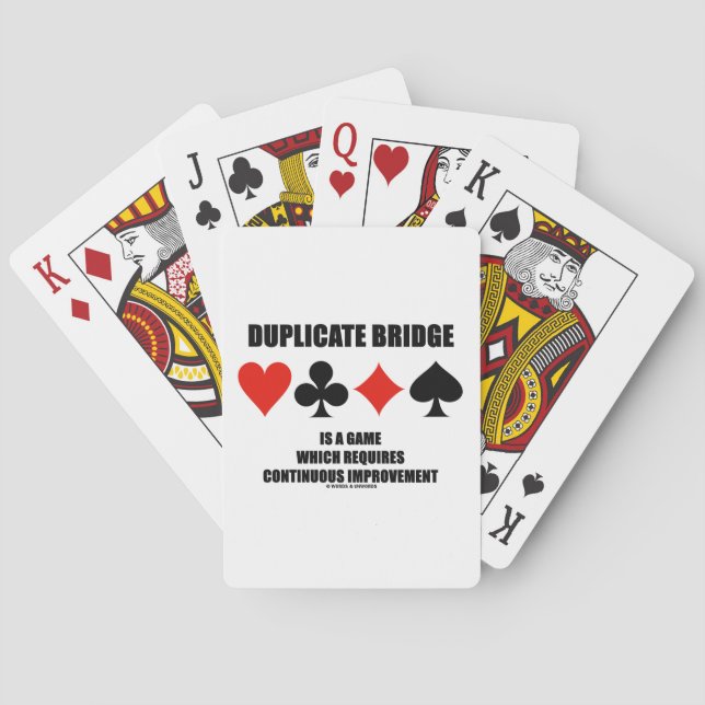 Duplicate Bridge Requires Continuous Improvement Playing Cards (Back)