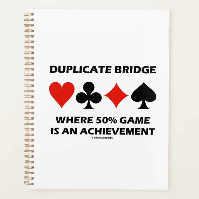 Duplicate Bridge Where 50% Game Is An Achievement Planner (Front)