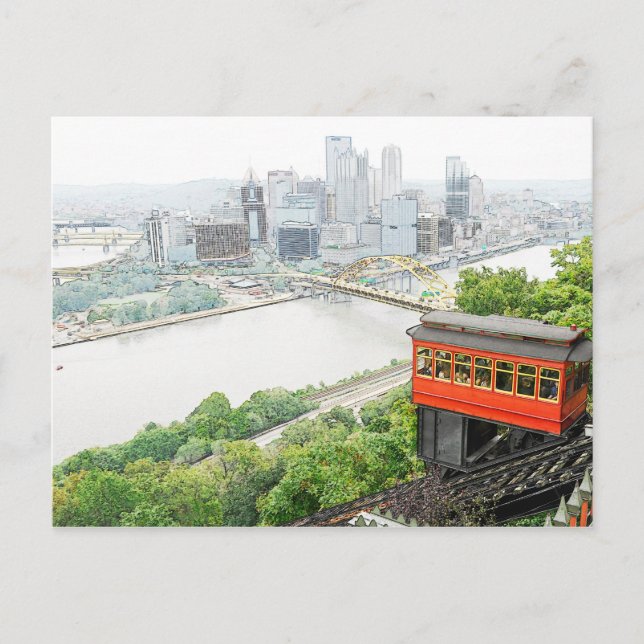 Duquesne Incline in Pittsburgh, Pennsylvania Postcard (Front)