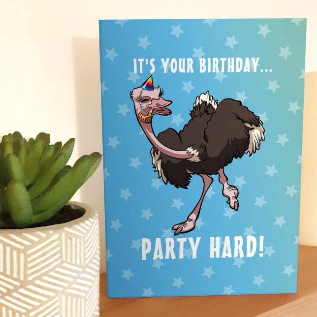 Dur fête Anniversaire Ostrich Dancing Dessin (Créateur téléchargé)