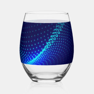 durable blue stemless wine glass