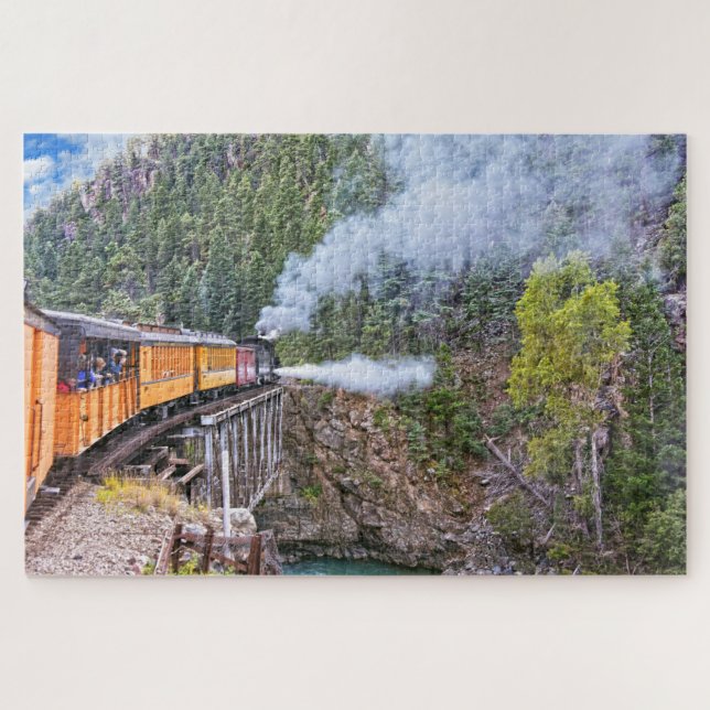 Durango And Silverton Railroad Locomotive Blowdown Jigsaw Puzzle (Horizontal)