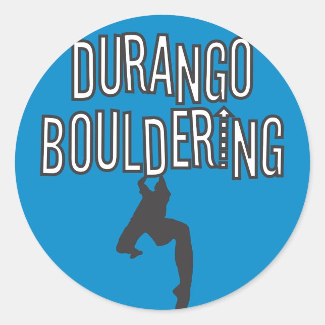 Durango Bouldering Round Sticker (Front)