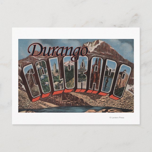 Durango, Colorado - Large Letter Scenes Postcard (Front)
