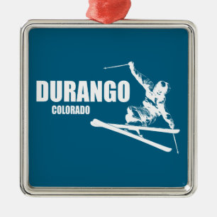 Durango Colorado Skier Metal Ornament
