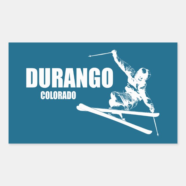 Durango Colorado Skier Sticker (Front)
