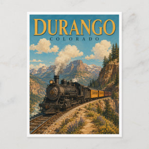 Durango Colorado Steam Train GeoSaga Postcard