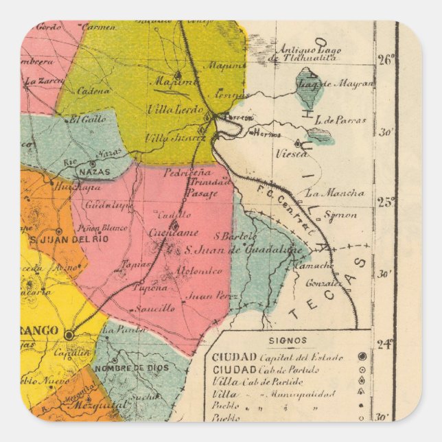 Durango, Mexico Square Sticker (Front)