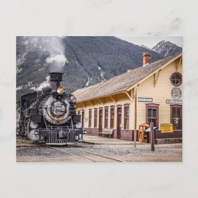 Durango Silverton Train at the Silverton Depot Postcard (Front)