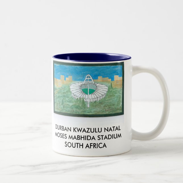 DURBAN KWAZULU NATAL MOSES MABHIDA STADIUMS Two-Tone COFFEE MUG (Right)