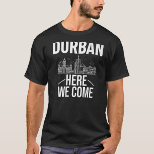 Durban South Africa City Trip Skyline Map Travel   T-Shirt