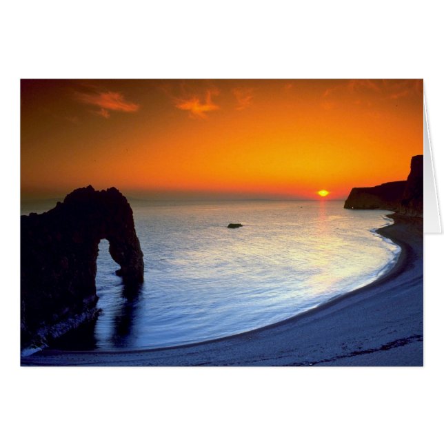 Durdle Door, coucher de soleil, Dorset, Angleterre (Devant horizontal)