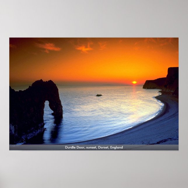 Durdle Door, sunset, Dorset, England Poster (Front)