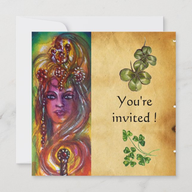 DURENDAL ,St Patrick's Day Party ,brown parchment Invitation (Front)