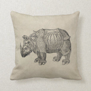Durer Rhino Throw Pillow