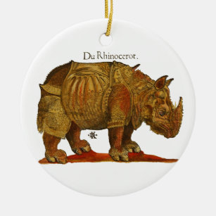 Durer's Rhinoceros Ceramic Ornament