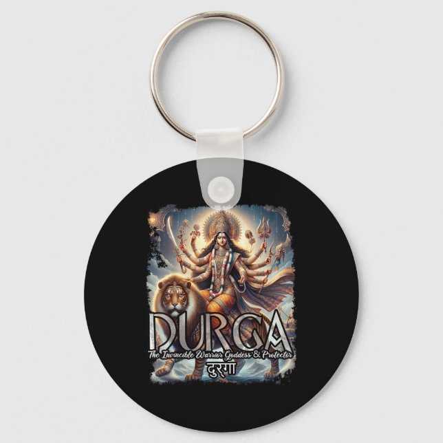Durga Goddess War Hindu Mythology Devi Shakti  Keychain (Front)