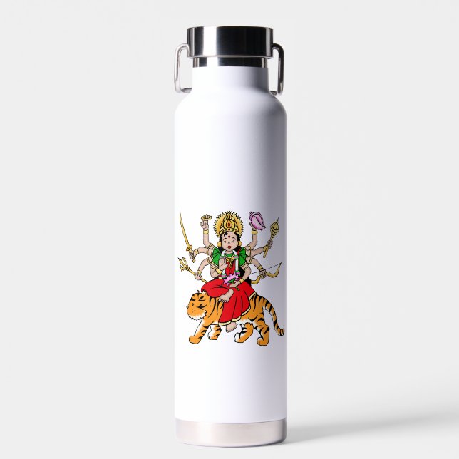 Durga Hindu Goddess Water Bottle (Front)