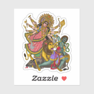 Durga Killing Mahishasura Sticker