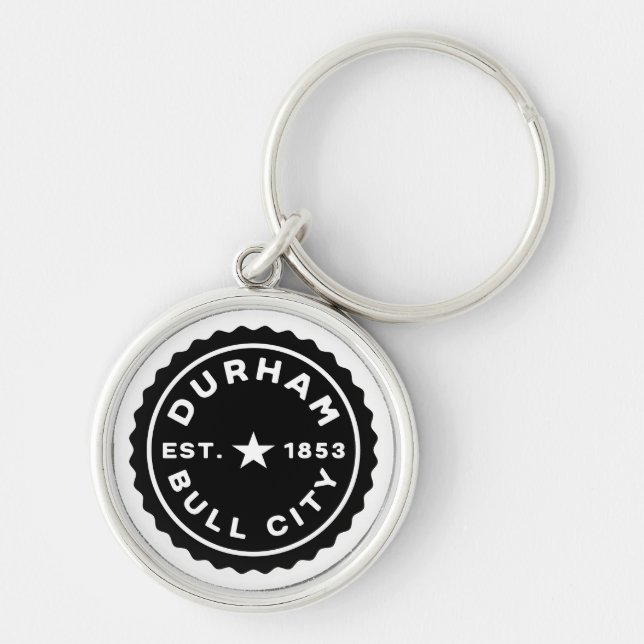 Durham Bull City Star Seal Button Keychain (Front)