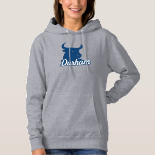 Durham Bull Head Logo – Bold Blue Script City Hoodie
