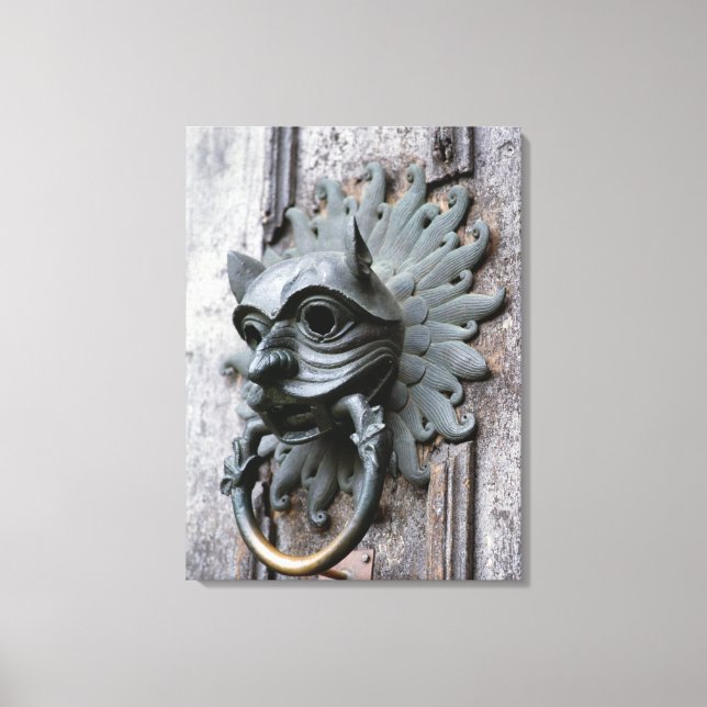 Durham Cathedral Sanctuary Knocker Canvas Print (Front)