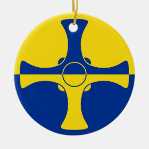 Durham Flag (County of England, UK) Ceramic Ornament