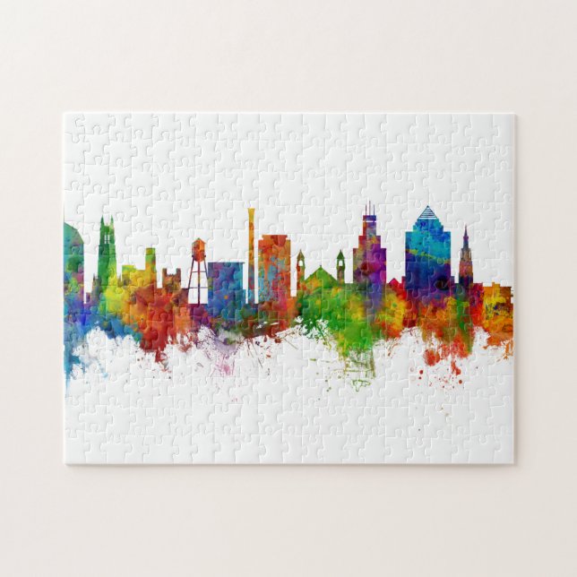 Durham North Carolina Skyline Jigsaw Puzzle (Horizontal)