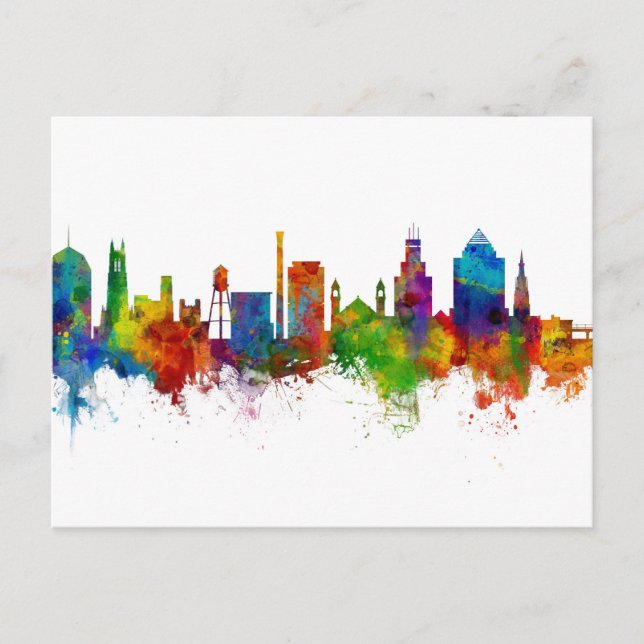 Durham North Carolina Skyline Postcard (Front)