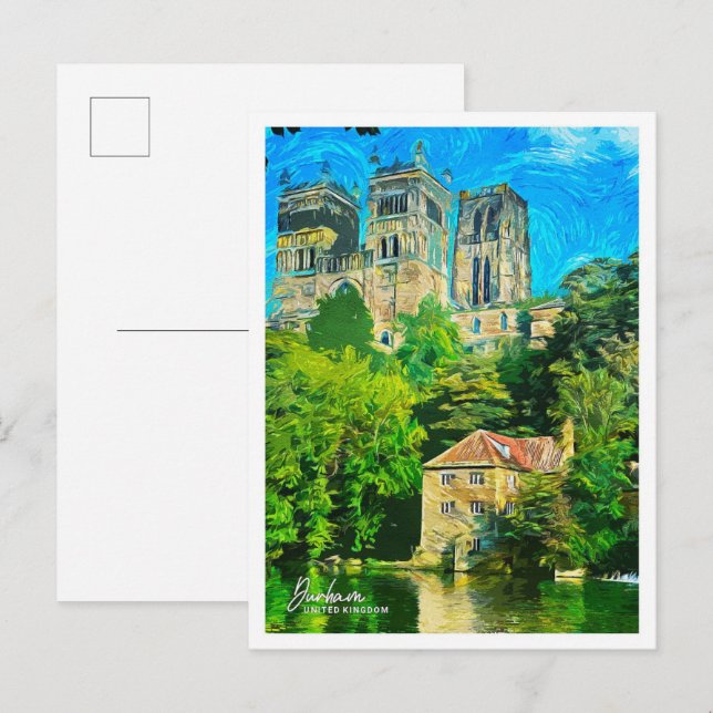 Durham United Kingdom Beautiful Oil Paint  Postcard (Front/Back)