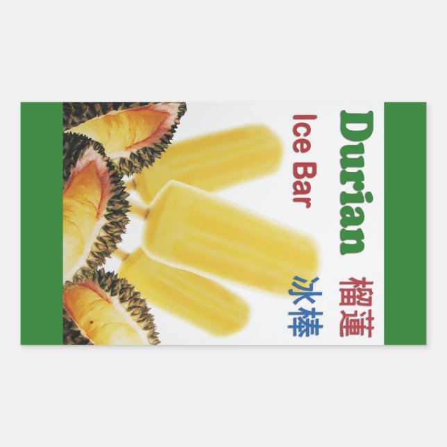 Durian Ice Bar Tropical Fruit Popsicle Sticker (Front)