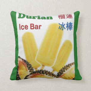Durian Ice Bar Tropical Fruit Popsicle Throw Pillow
