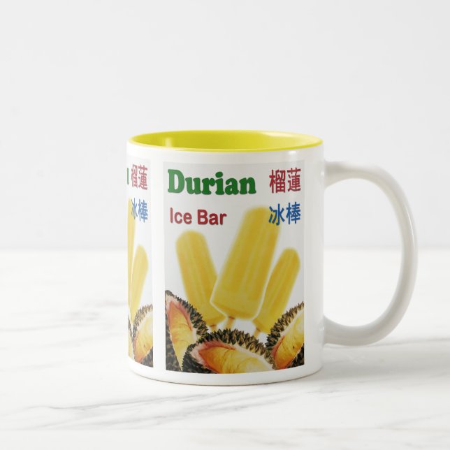 Durian Ice Bar Tropical Fruit Popsicle Two-Tone Coffee Mug (Right)