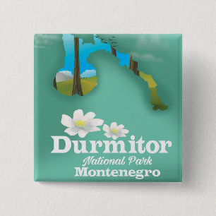 Durmitor national park, Montenegro map 2 Inch Square Button