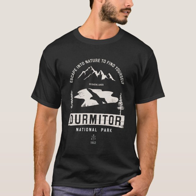 Durmitor National Park Montenegro White Design T-Shirt (Front)