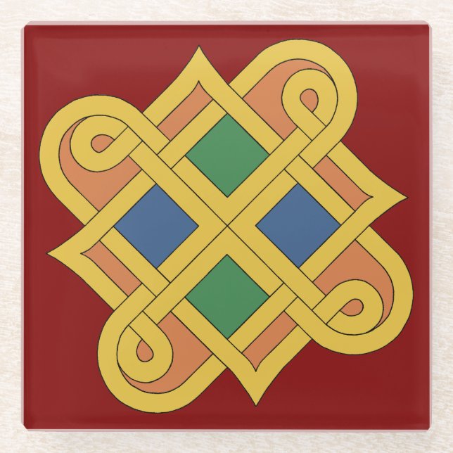 Durrow Knotwork 2016 Glass Coaster (Front)