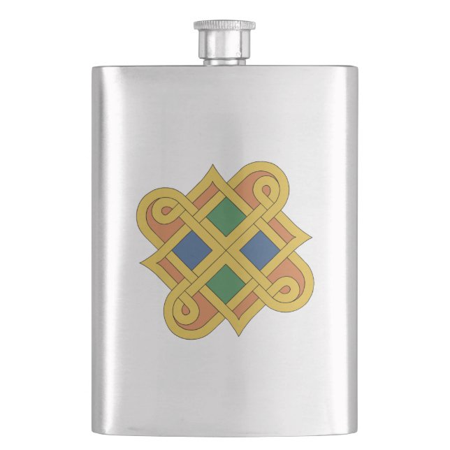 Durrow Knotwork 2016 Hip Flask (Front)