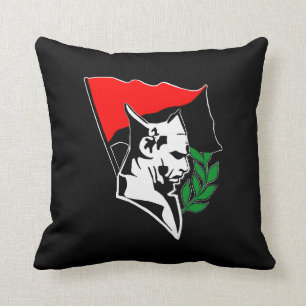 Durruti - Anarchy Flag / Anarchy Star black-red Throw Pillow