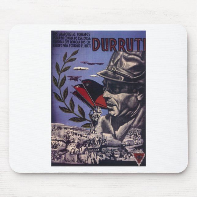 Durruti spanish civil war original poster 1936 FAI Mouse Pad (Front)