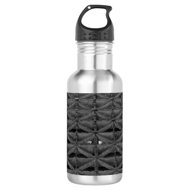 Dusable Bridge Abstract Grayscale Water Bottle (Front)