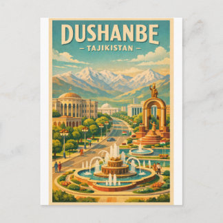 Dushanbe, Tajikistan travel retro 2026 Postcard