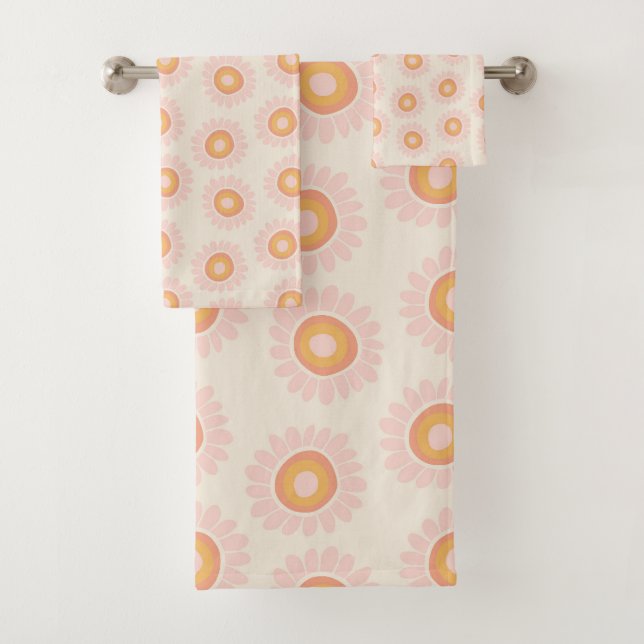 Dushi Sunflower Pattern 1 - seamless Bath Towel Set (Insitu)