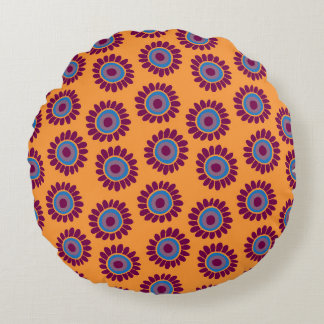 Dushi Sunflower Pattern 3 Round Pillow