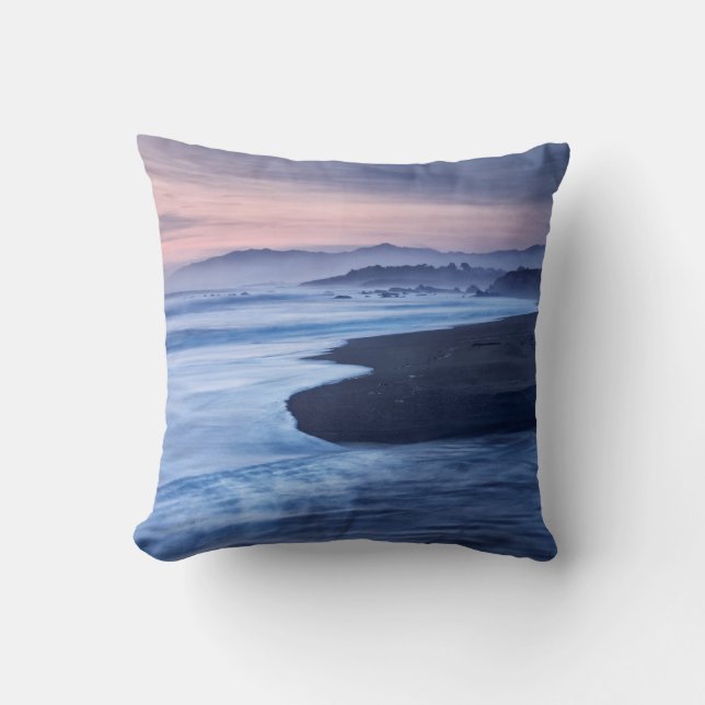 Dusk At Moonstone Beach Throw Pillow (Front)