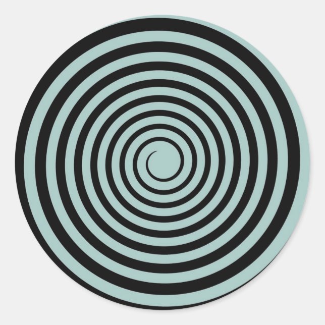 Dusk Blue & Black Spiral Customized Template Classic Round Sticker (Front)